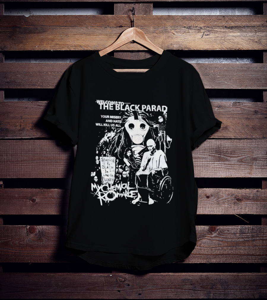 My Chemical Romance The Black Parade Tour Souvenir Mask Skeleton T-Shirt