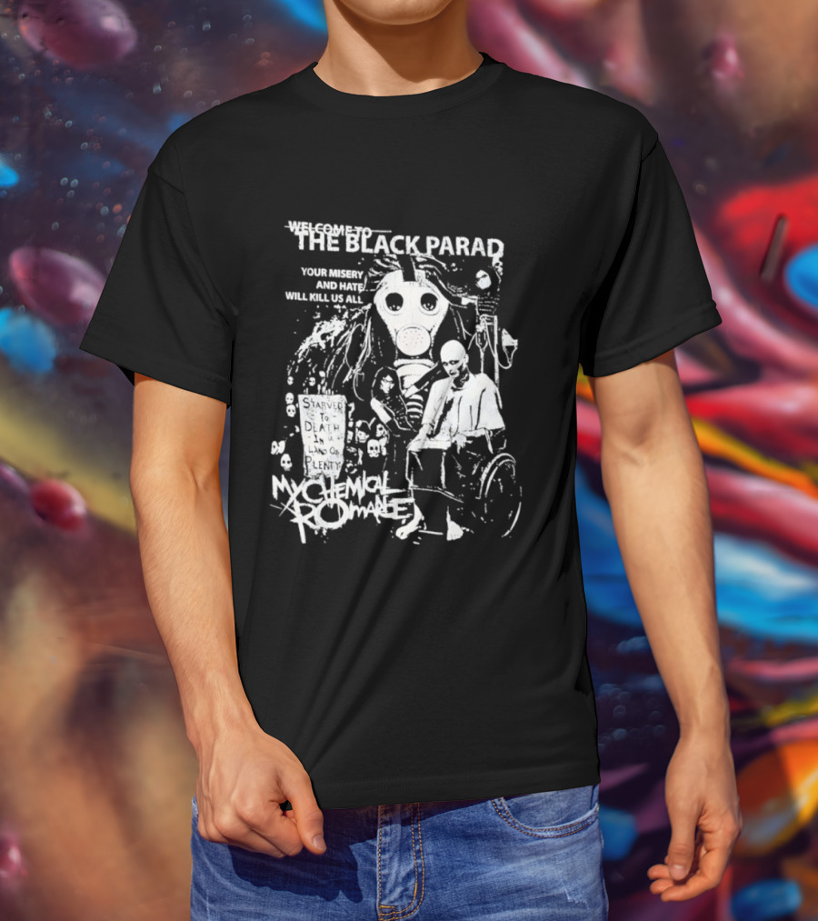 My Chemical Romance The Black Parade Tour Souvenir Mask Skeleton T-Shirt