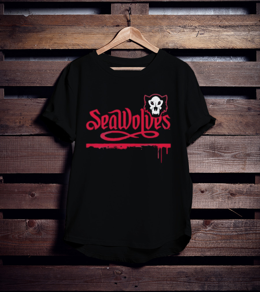 SeaWolves Skull Distressed Hockey Team Fan T-Shirt