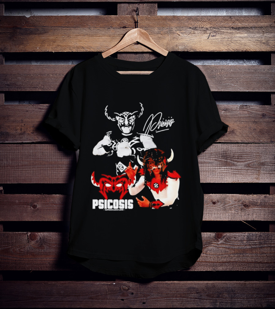 Psicosis Suprema Lucha Libre Wrestling Demon Mask Signature T-Shirt