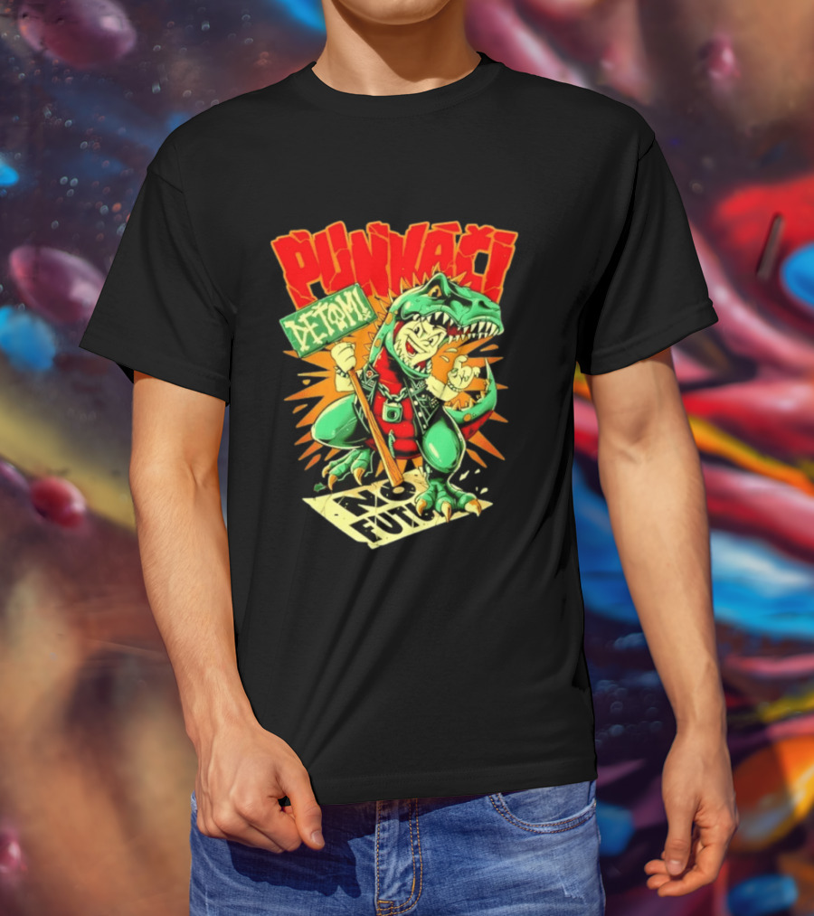 Punkači Deťomi No Future Dinosaur Punk Rock Rebellion T-Shirt