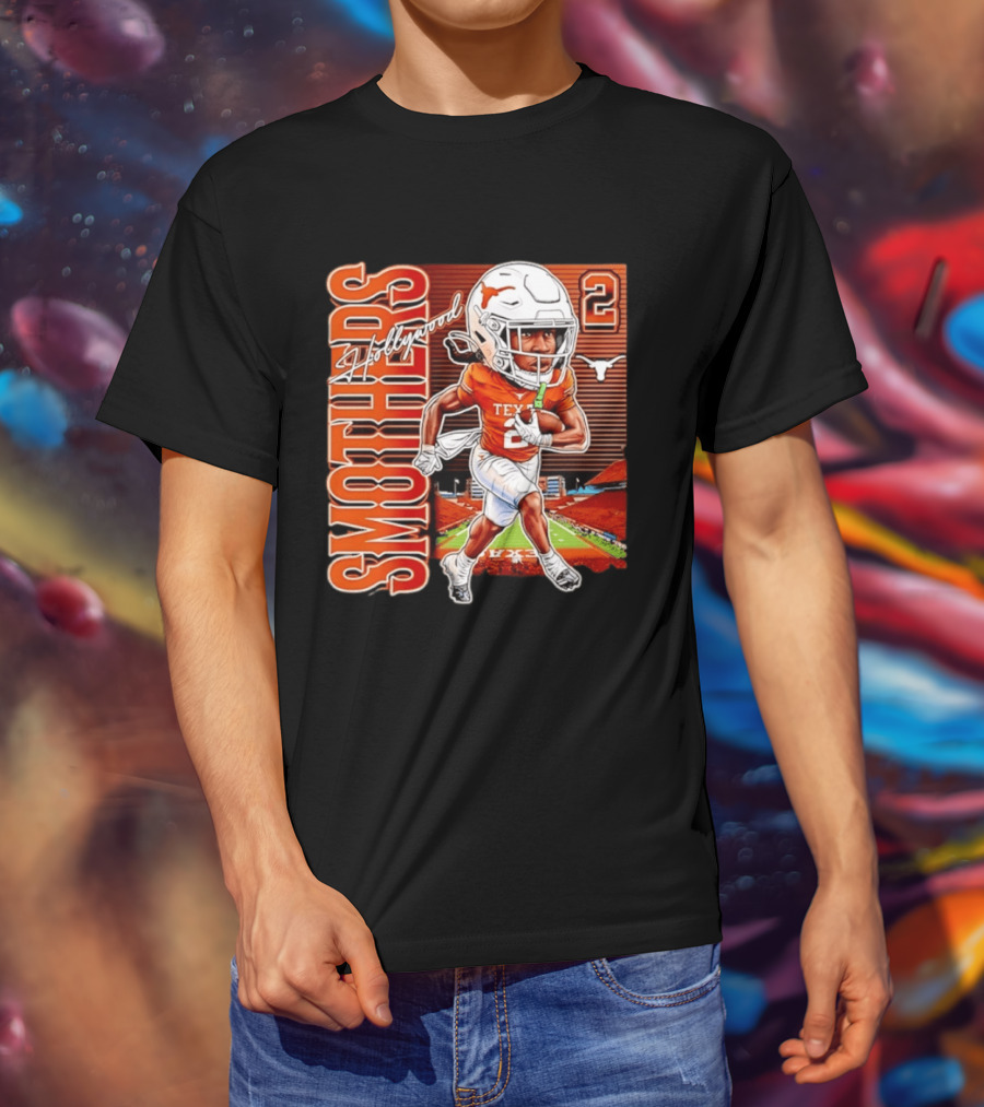 Hollywood Smothers Texas Longhorns Number 2 Football Player Action T-Shirt
