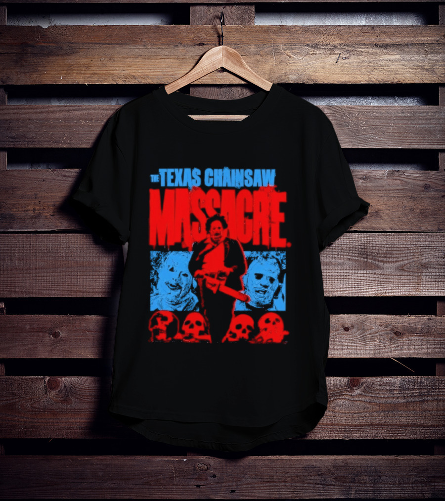 The Texas Chainsaw Massacre Leatherface Horror Movie Skulls Scene T-Shirt