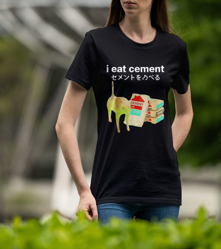 I Eat Cement Cat Meme Cursed T-Shirt