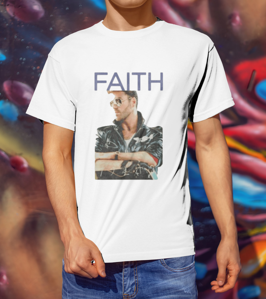 George Michael Faith Tour Leather Jacket And Aviator T-Shirt