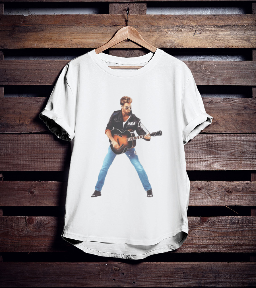 George Michael Faith Tour 1988 USA Guitar Jacket T-Shirt