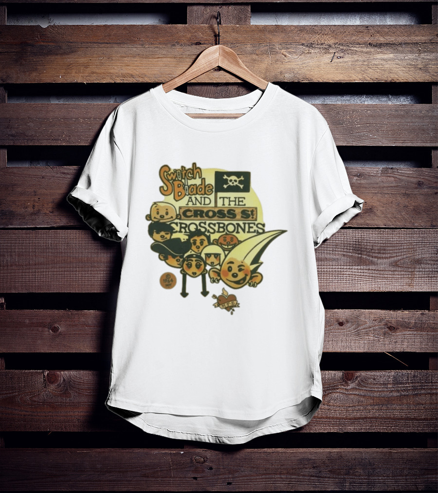 Switchblade And The Crossbones 1964 MFE Cartoon Characters With Skull Flag T-Shirt