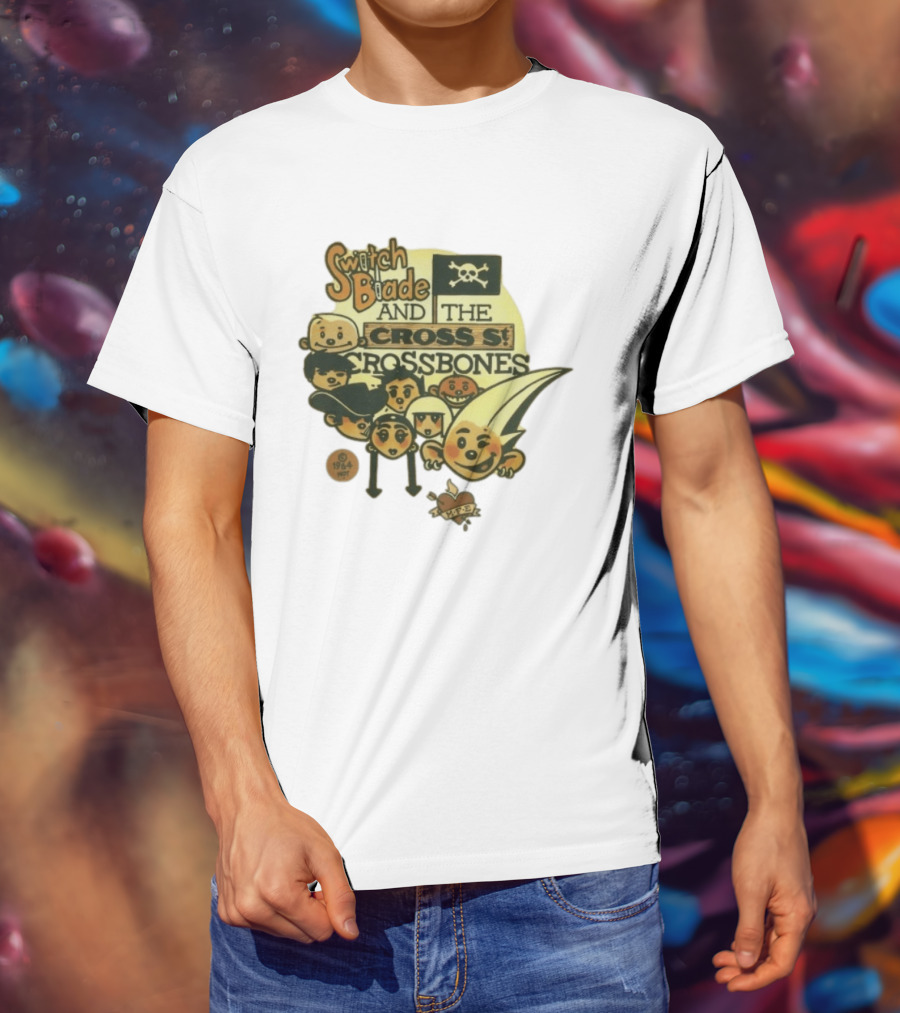 Switchblade And The Crossbones 1964 MFE Cartoon Characters With Skull Flag T-Shirt