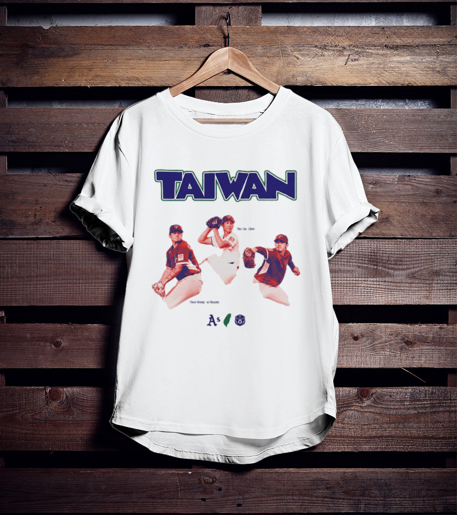 Taiwan Baseball Players Heritage With Taiwan Athletics And Baseball Federation Logos T-Shirt