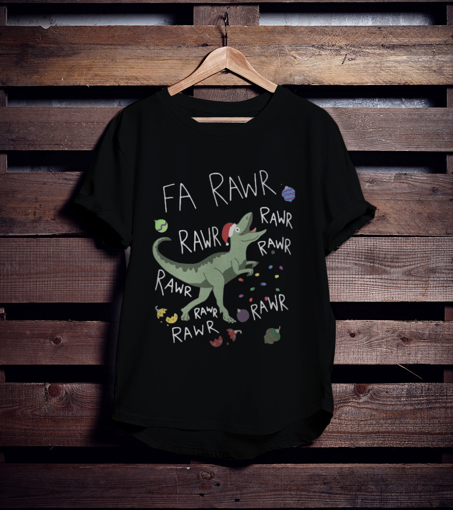 Santa Dinosaur Rex Fa Rawr Rawr Rawr Christmas Holiday T-Shirt