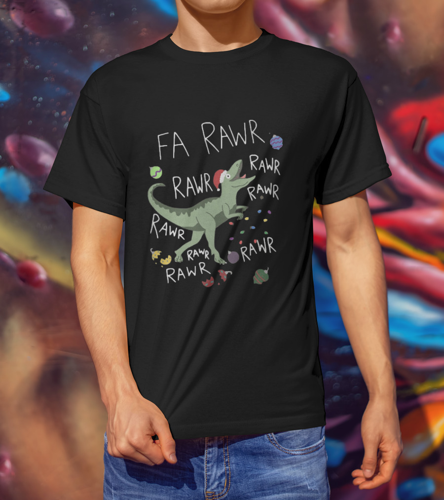 Santa Dinosaur Rex Fa Rawr Rawr Rawr Christmas Holiday T-Shirt