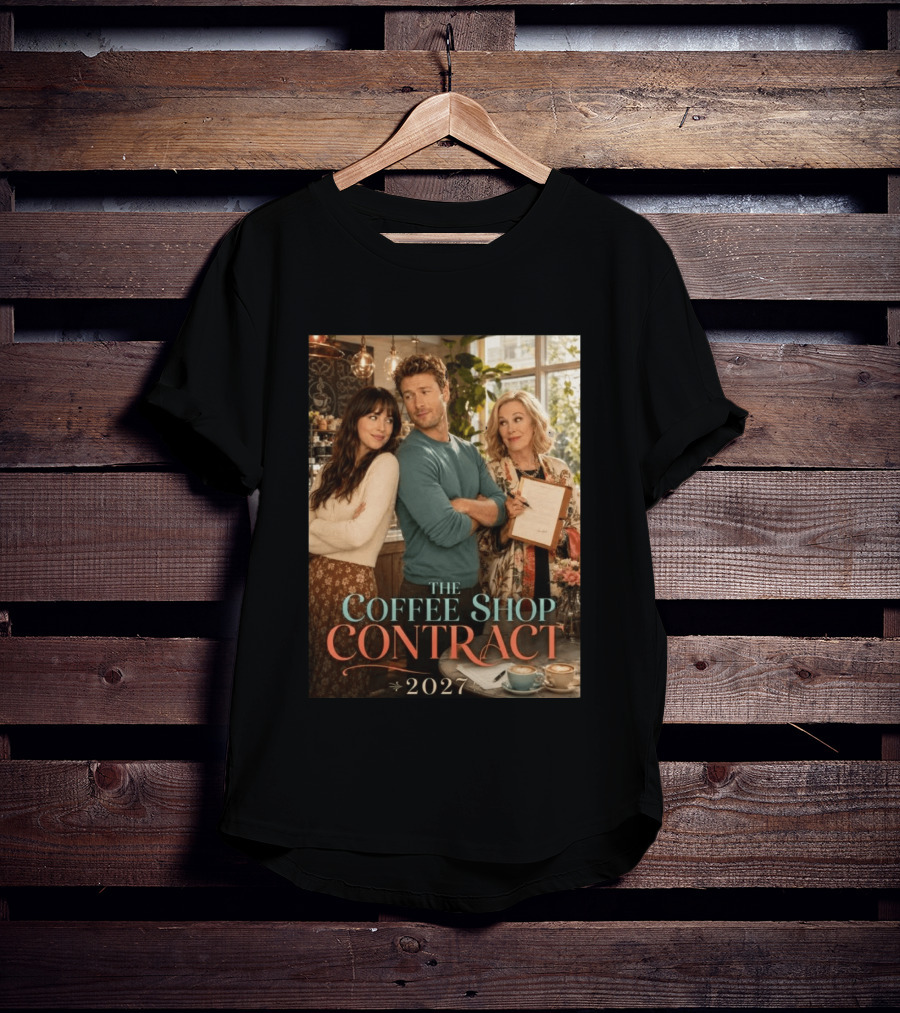 The Coffee Shop Contract 2027 Cozy Romantic Comedy Scene T-Shirt