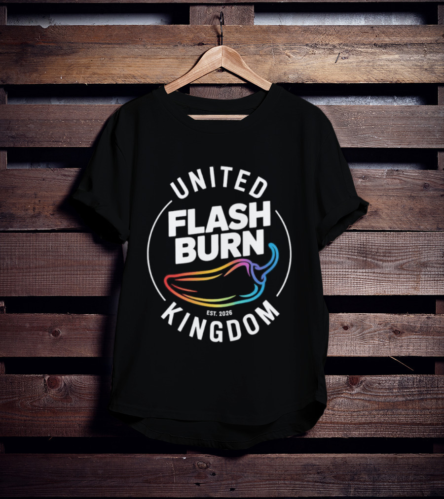 United Flash Burn Kingdom Est 2026 Spicy Pepper Color Burst T-Shirt