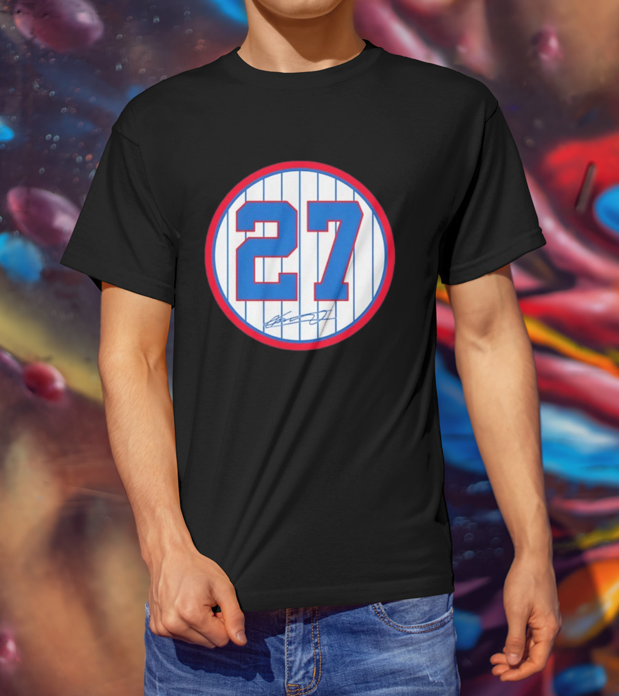 Vladimir Guerrero Number 27 Montreal Expos Team Signed Jersey Patch T-Shirt