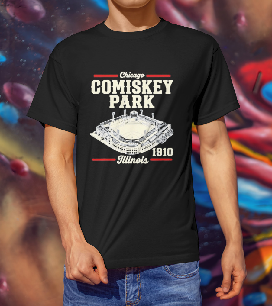 Chicago Comiskey Park 1910 Illinois Historic Baseball Stadium T-Shirt