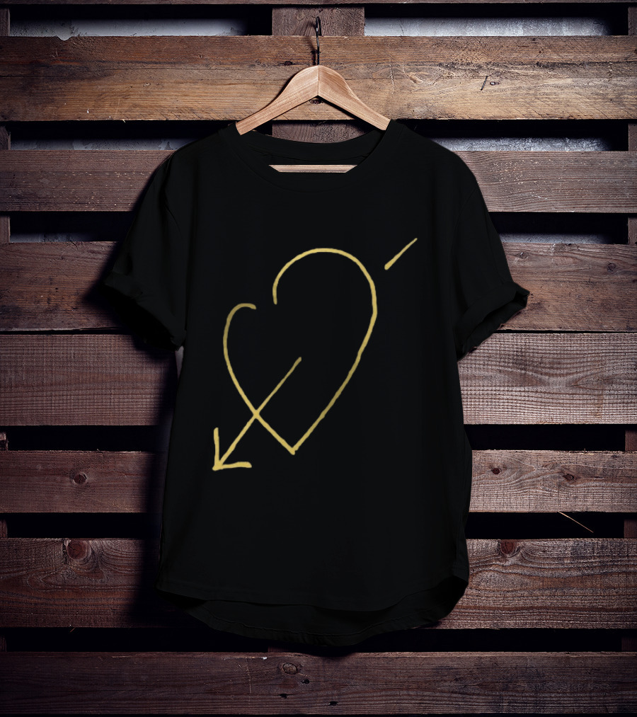 George Michael Store Faith Tour Heart Black Gold Arrow T-Shirt