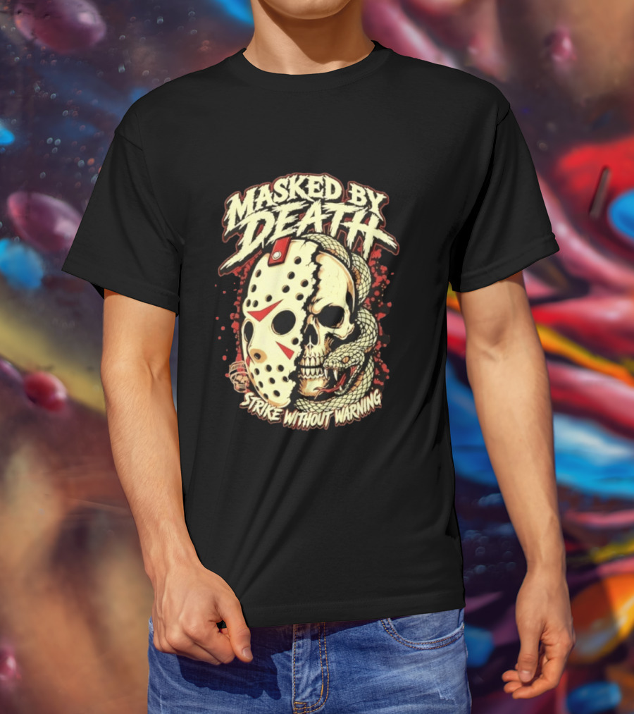 Masked By Death Jason Voorhees Strike Without Warning Horror T-Shirt