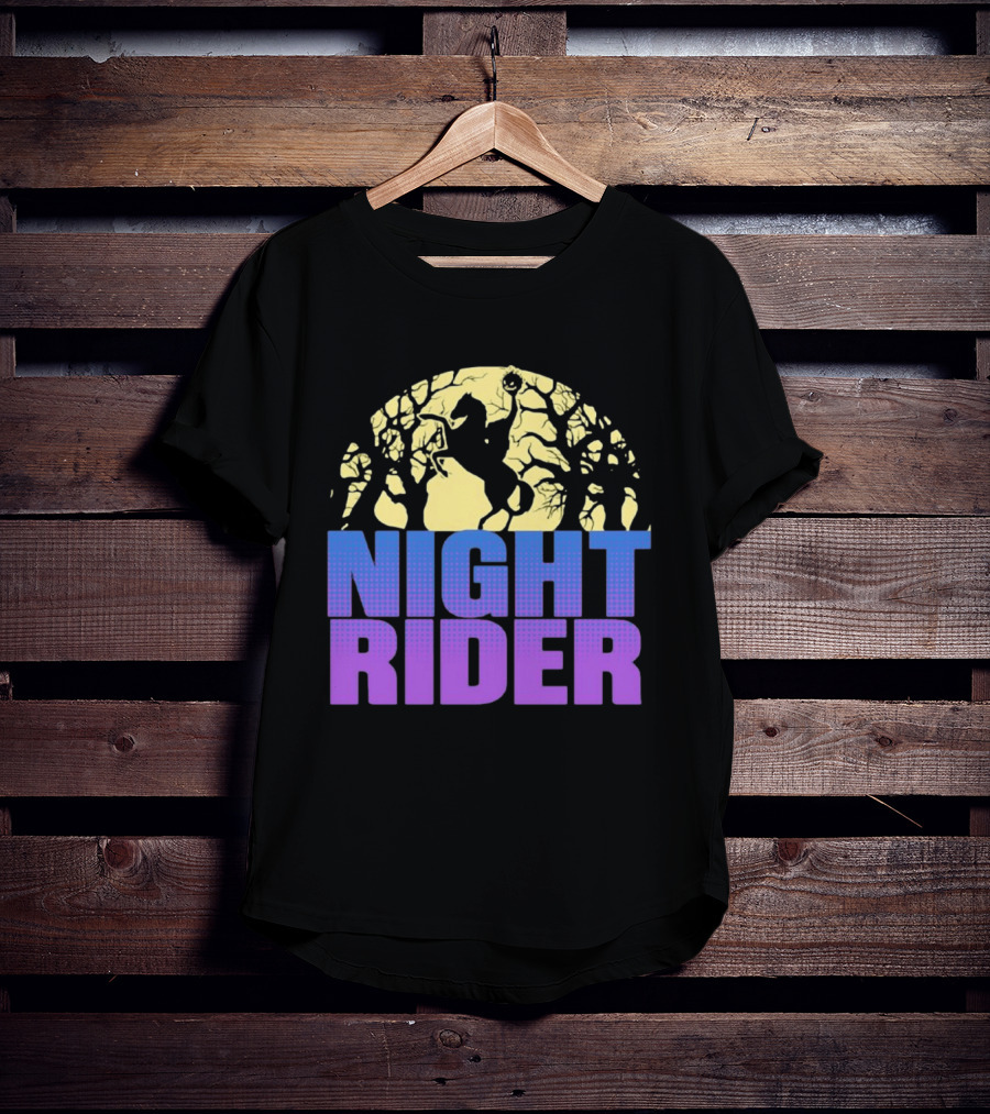 Night Rider Headless Horseman Halloween Moon T-Shirt