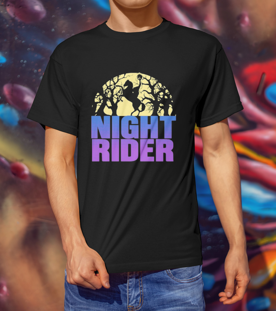 Night Rider Headless Horseman Halloween Moon T-Shirt