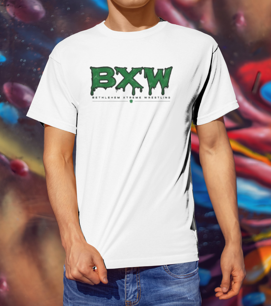 Bethlehem Xtreme Wrestling BXW Dripping Green Letters T-Shirt