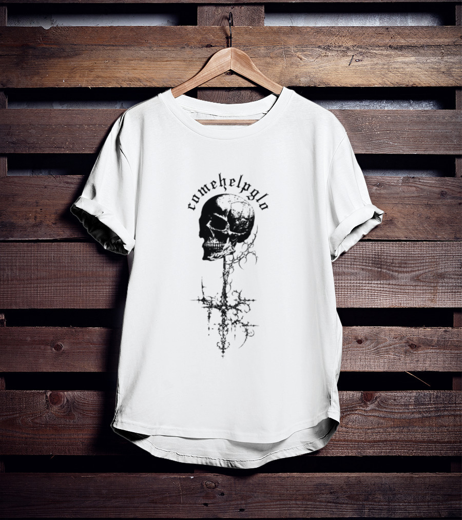 Comehelpglo Gothic Skull Tour T-Shirt