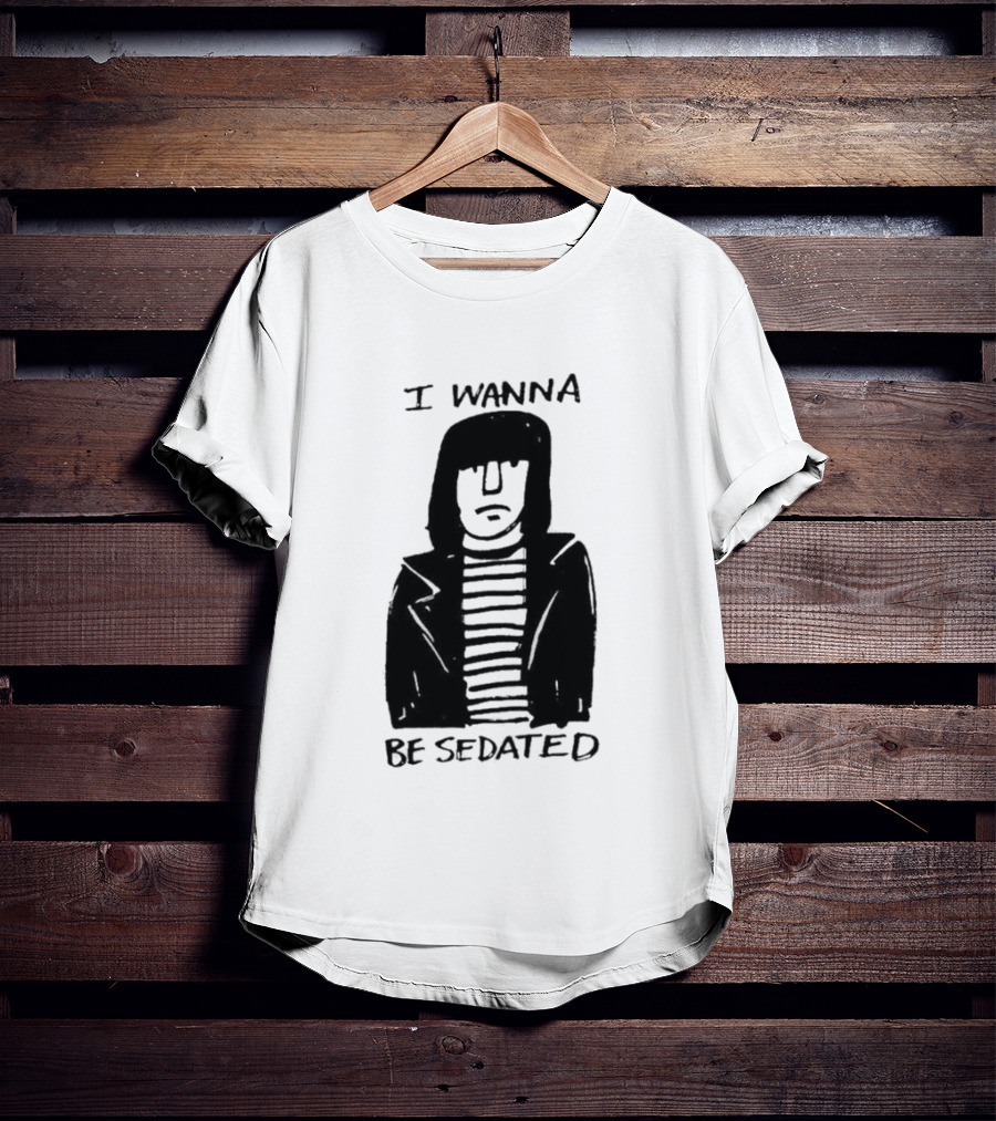 I Wanna Be Sedated Striped Jacket Character Sketch T-Shirt