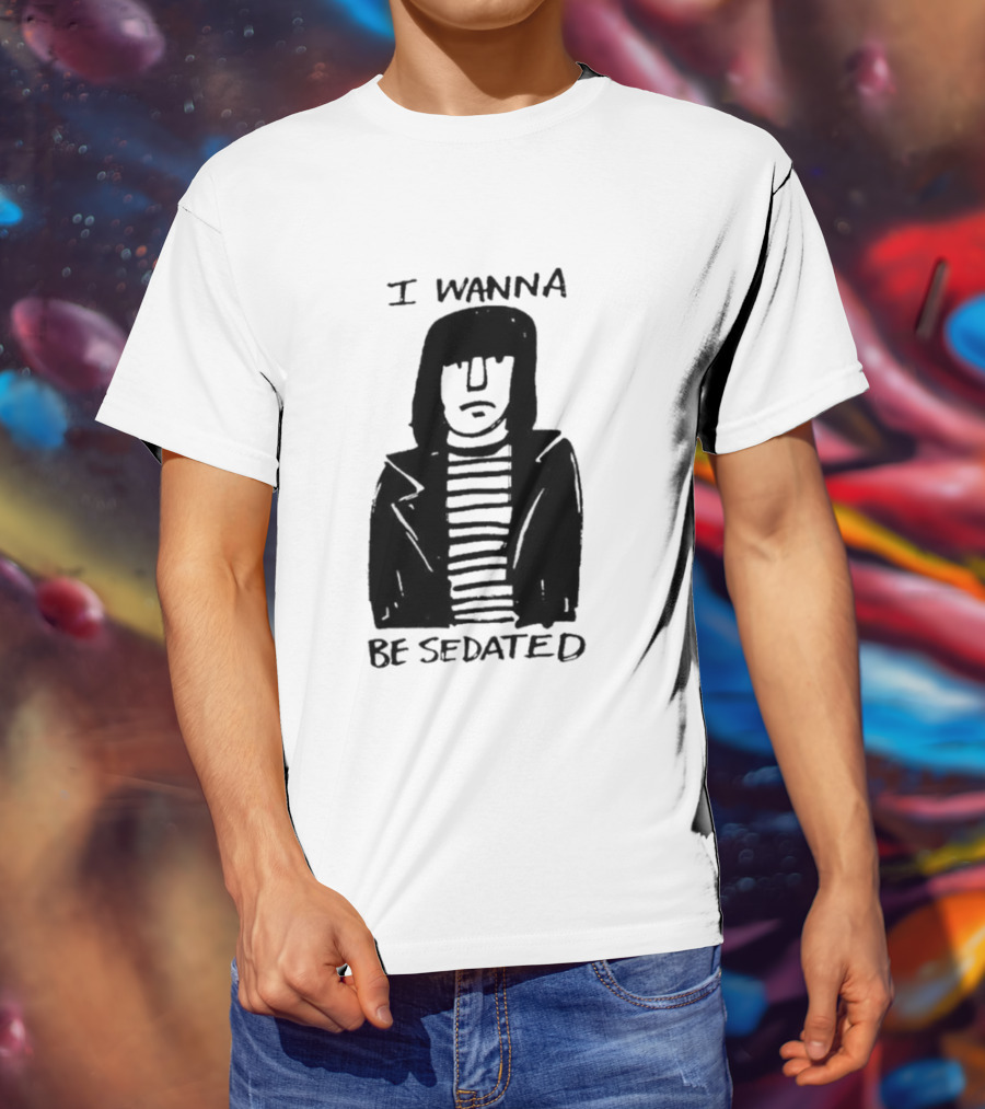 I Wanna Be Sedated Striped Jacket Character Sketch T-Shirt