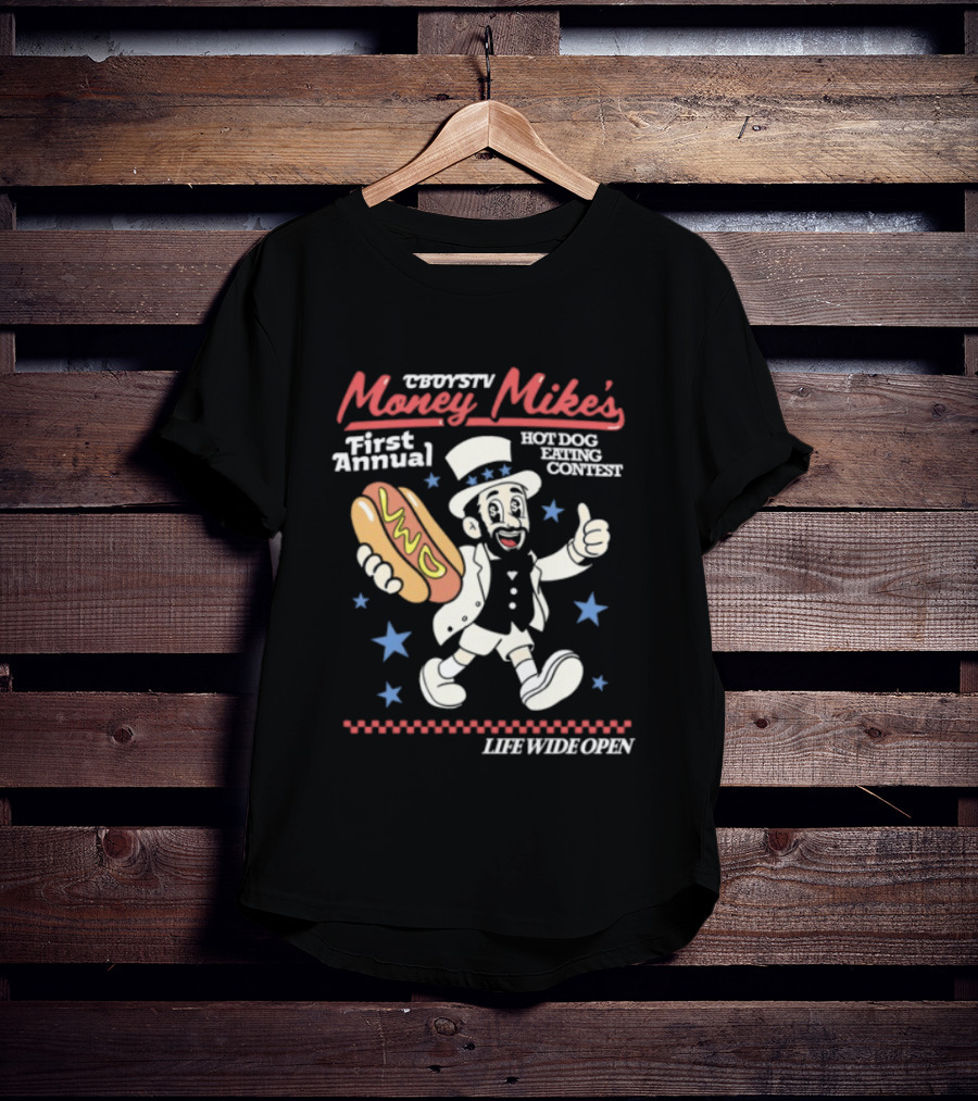 Cboystv Money Mikes First Annual Hotdog Eating Contest Live Wide Open T-Shirt