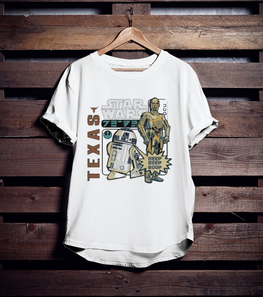Texas Longhorns Star Wars C3PO R2D2 Beep Beep Boop T-Shirt