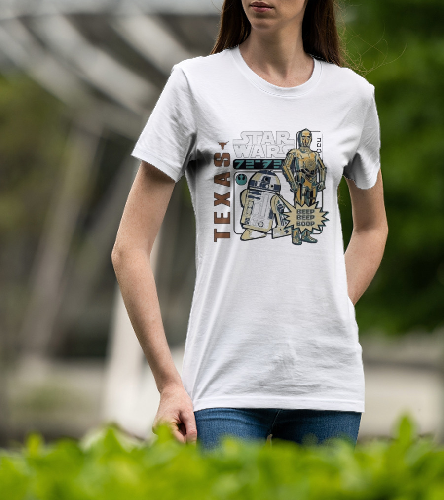 Texas Longhorns Star Wars C3PO R2D2 Beep Beep Boop T-Shirt