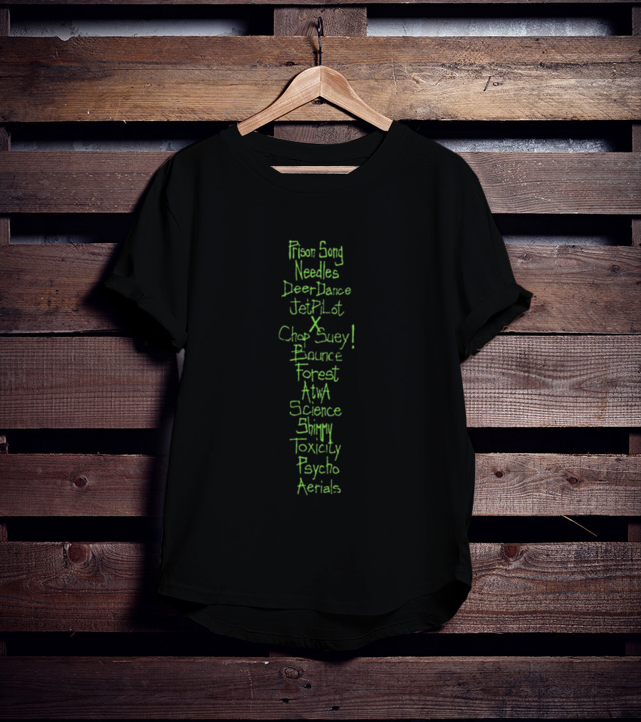 System Of A Down Toxicity 25th Anniversary Tracklist Chop Suey Bounce Aerials T-Shirt