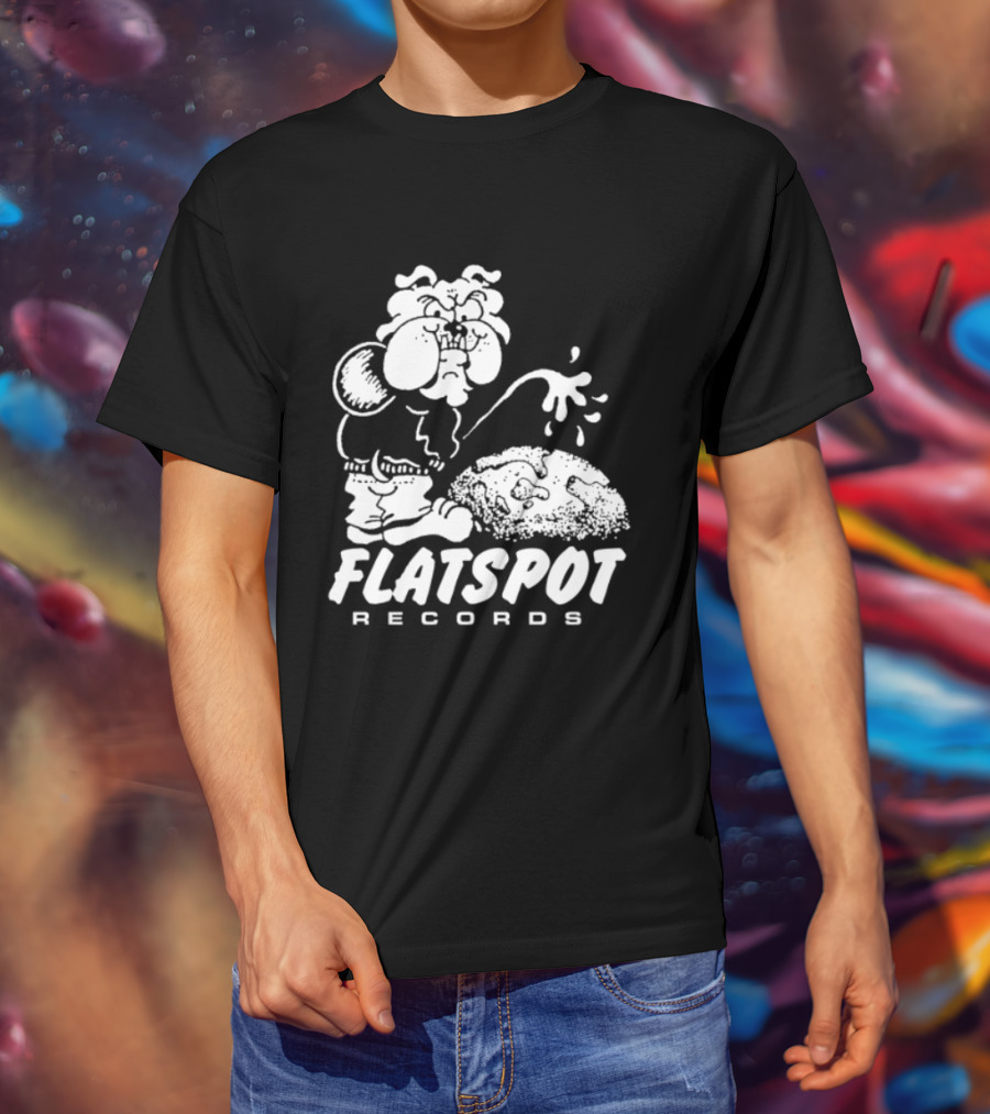 Flatspot Records Piss Off Character Graphic With Store Name T-Shirt