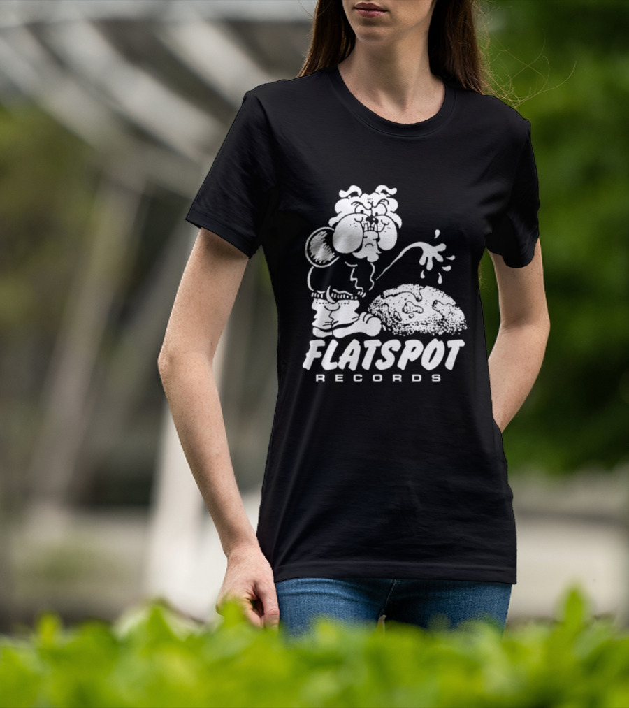 Flatspot Records Piss Off Character Graphic With Store Name T-Shirt