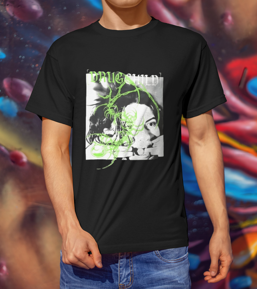 Drugchild Green Cyber Sigilism High Contrast No Depth Just Death And Decay T-Shirt