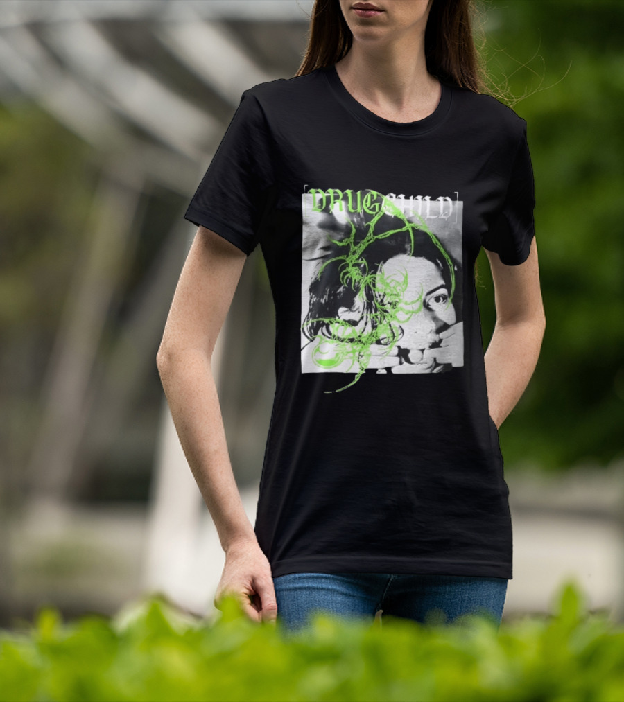 Drugchild Green Cyber Sigilism High Contrast No Depth Just Death And Decay T-Shirt
