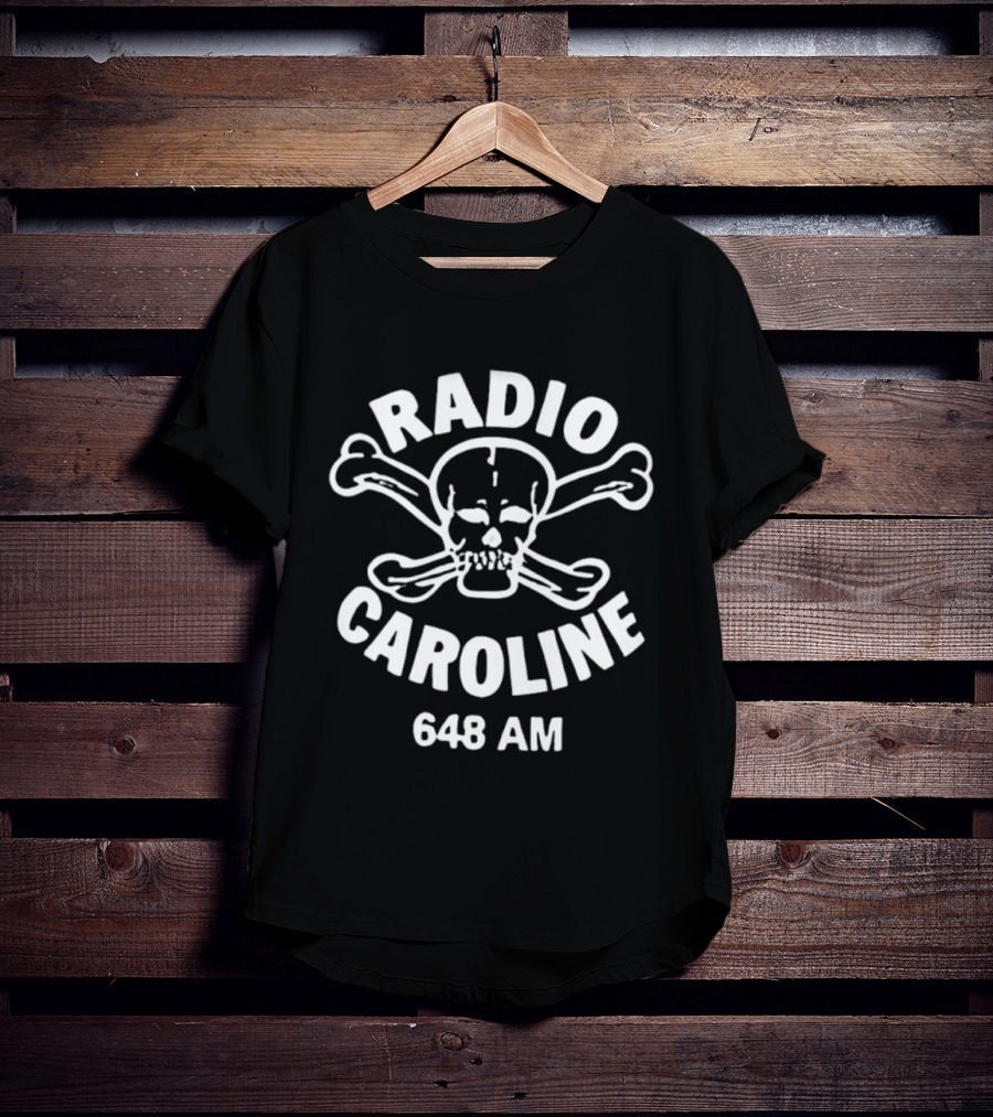 Radio Caroline 648 AM Skull And Crossbones Pirate T-Shirt