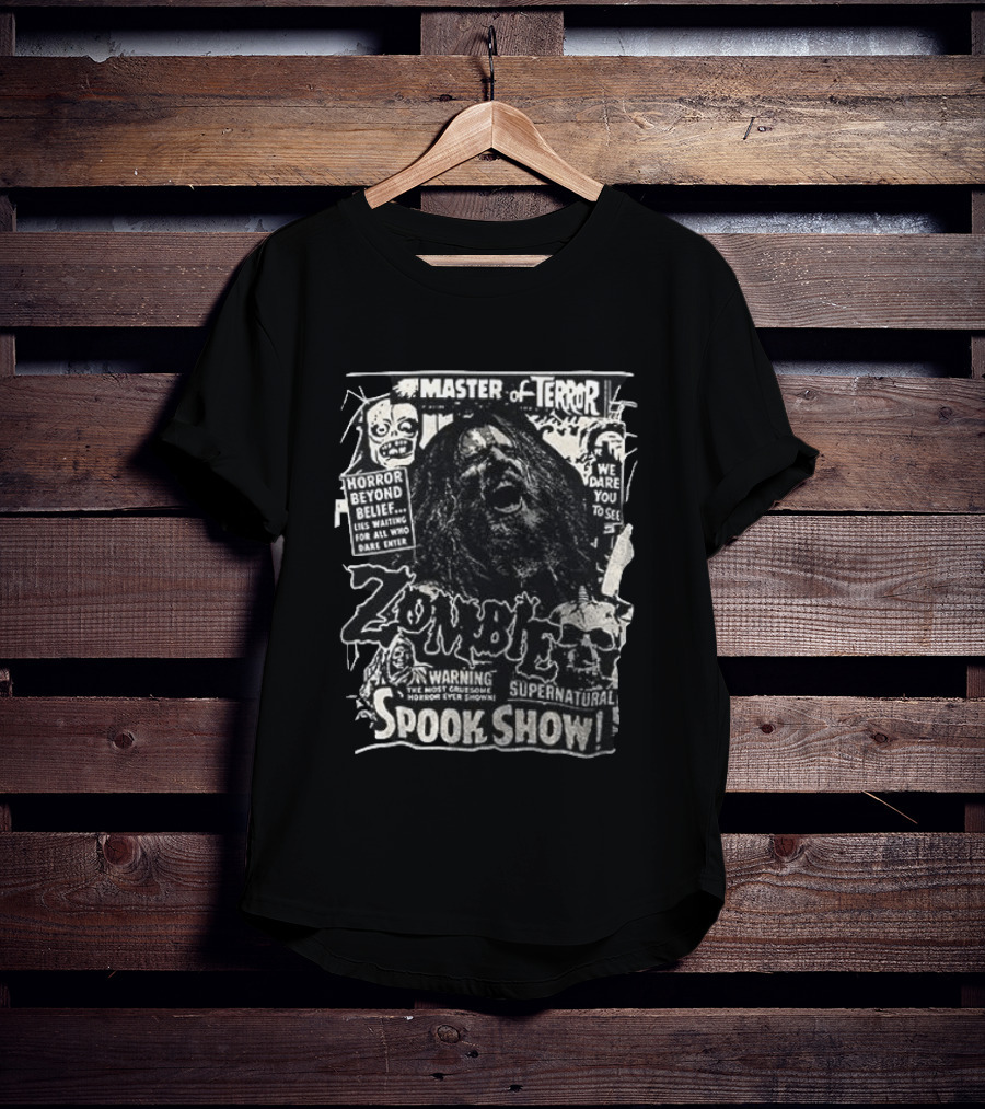 Rob Zombie Master Of Terror Spook Show Horror Beyond Belief Supernatural Warning T-Shirt