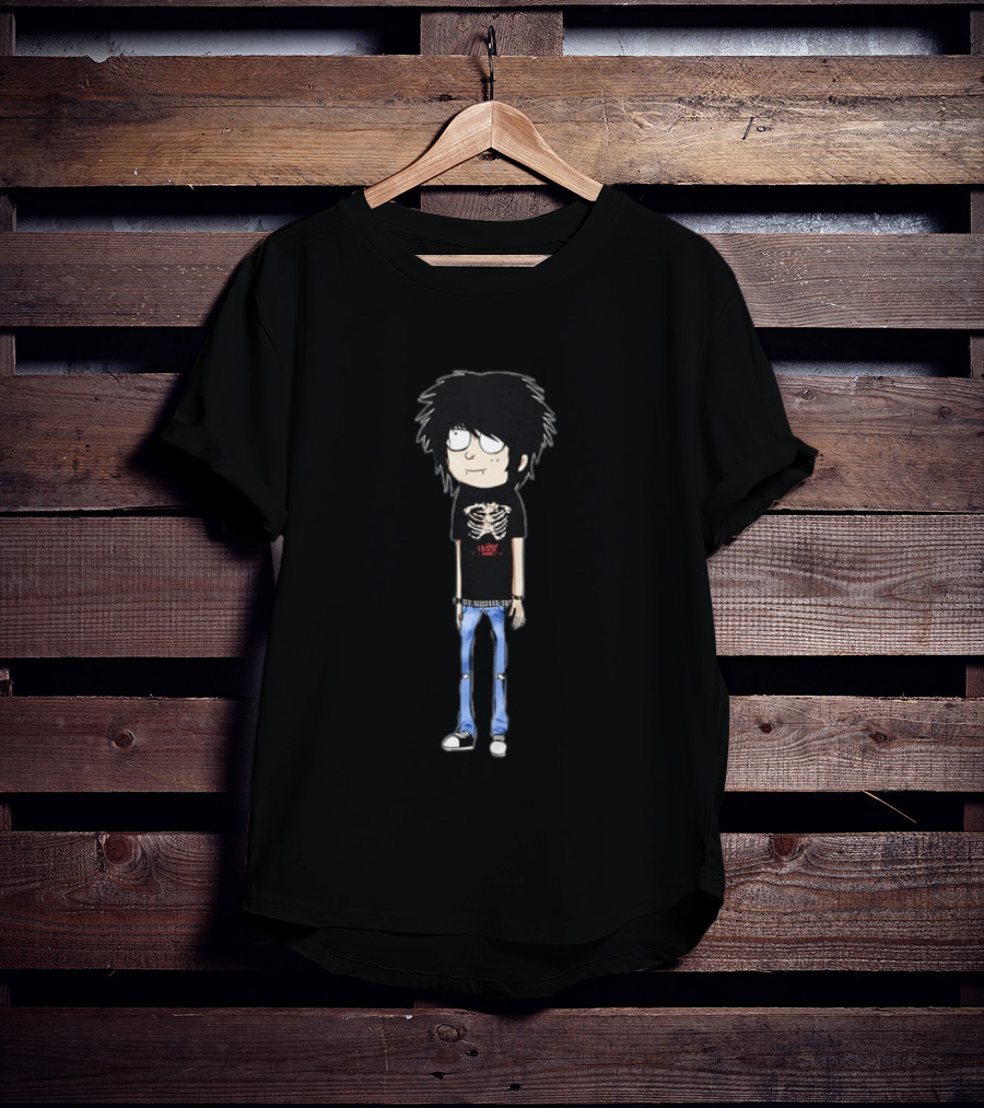 Aheartwellending Emo Scene Cartoon Character With Skeleton T-Shirt