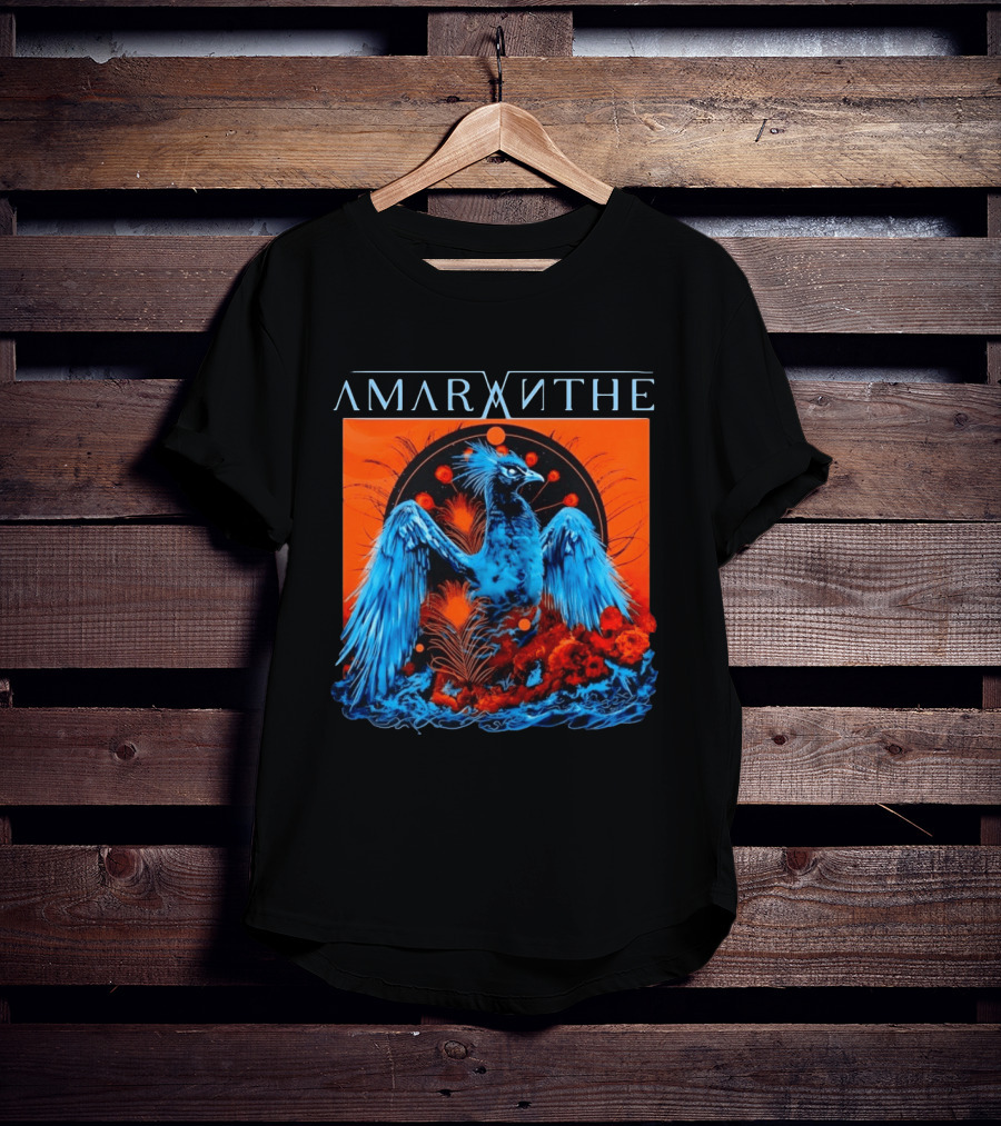 Amaranthe Phoenix Bird Metal Band Blue And Orange T-Shirt