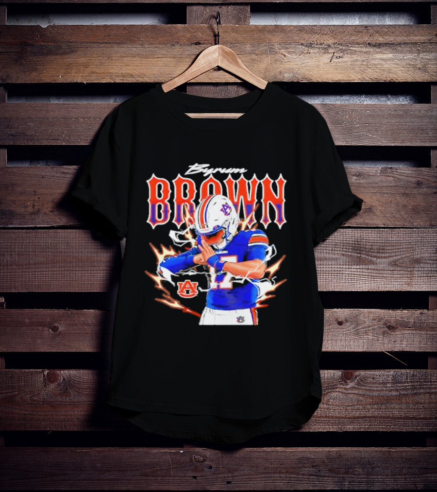 Auburn Tigers Byrum Brown Football Player Comic T-Shirt