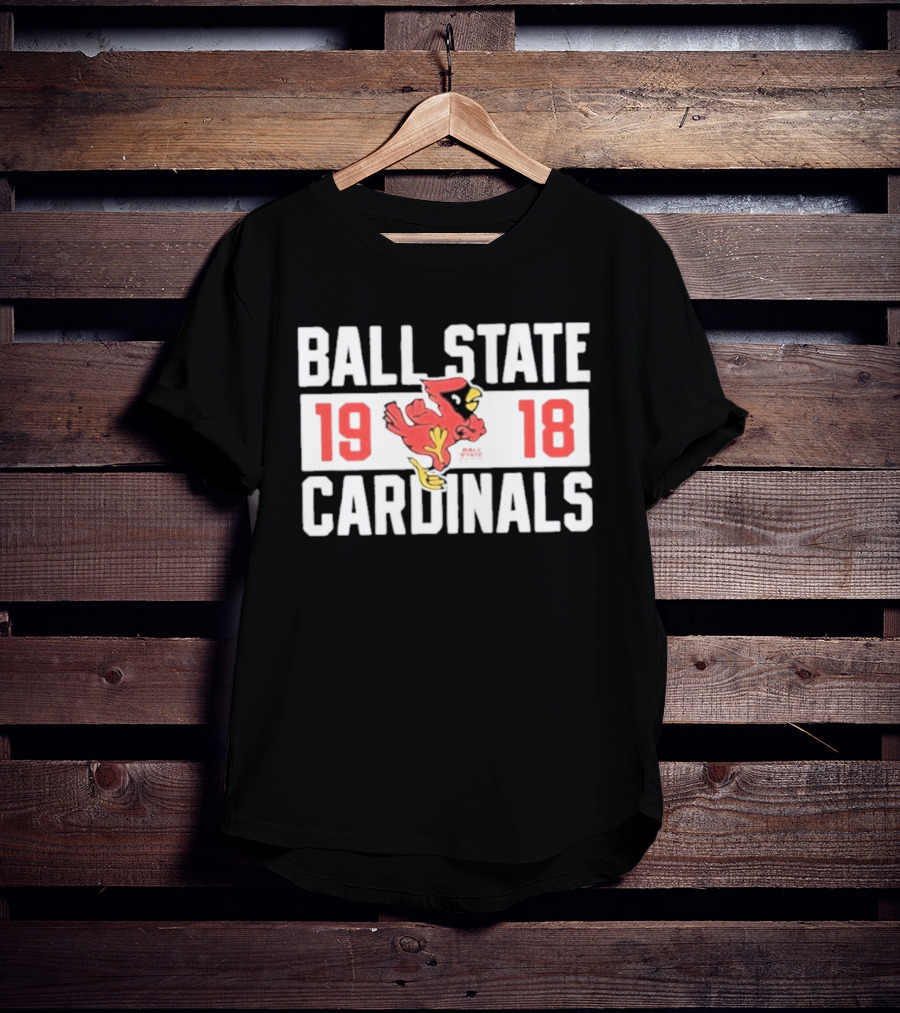 Ball State Cardinals 1918 Vintage Logo Red Cardinal Football Team T-Shirt