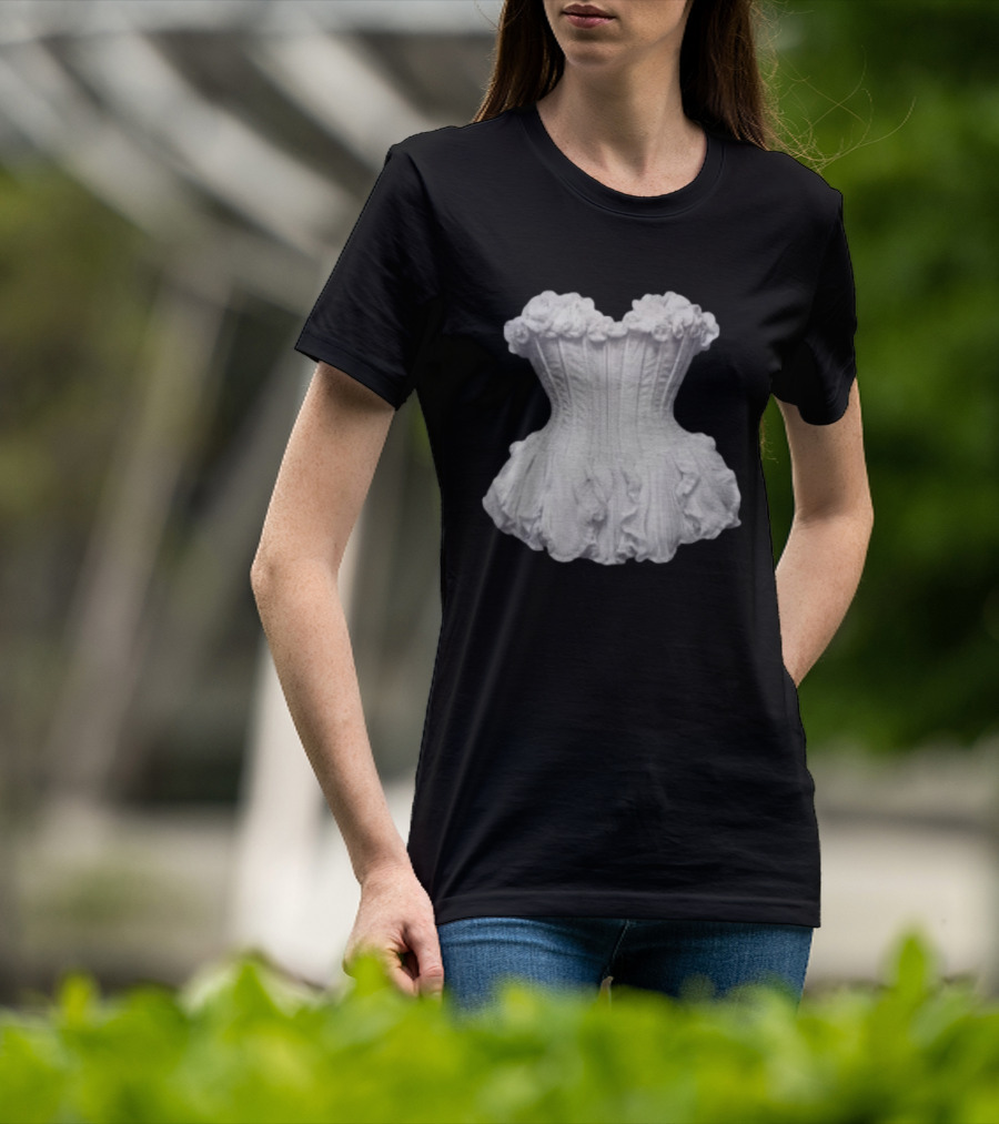 Beyonce Store Flaws And All White Corset Sculpture T-Shirt