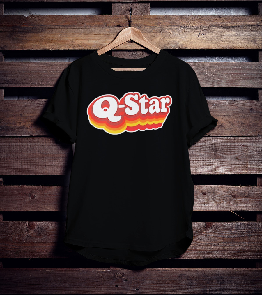 Q Star Vintage Retro Bold Font T-Shirt
