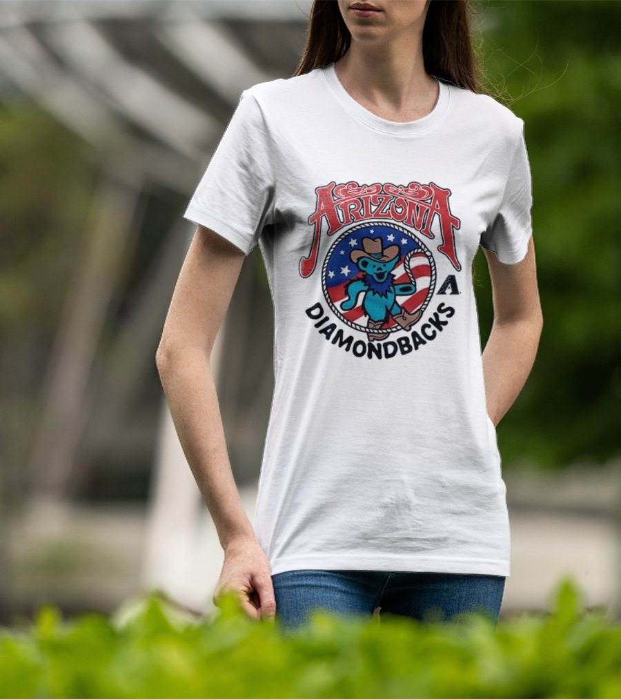 Arizona Diamondbacks Grateful Dead Americana Cowboy Bear T-Shirt