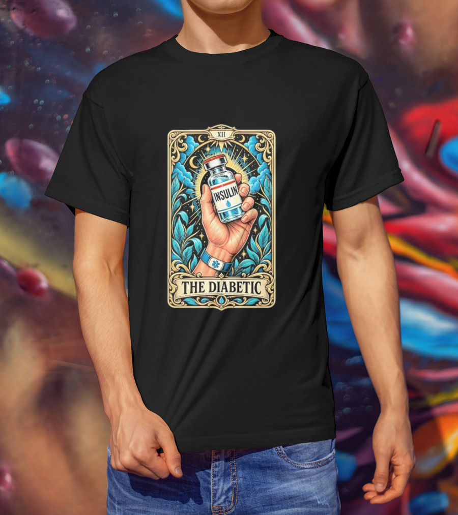 The Diabetic Tarot Card Insulin Vial Magic Hand XII T-Shirt