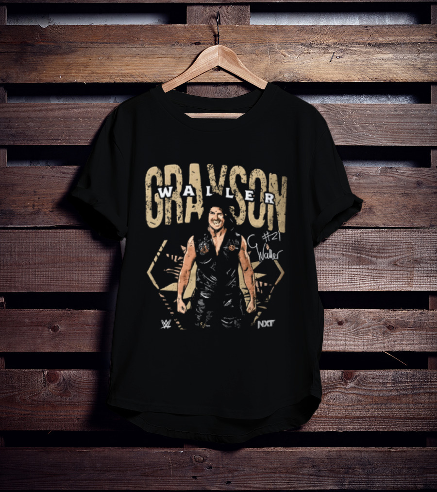 Grayson Waller WWE NXT #21 Wrestler In Black Hooded Vest With Signature Pose T-Shirt