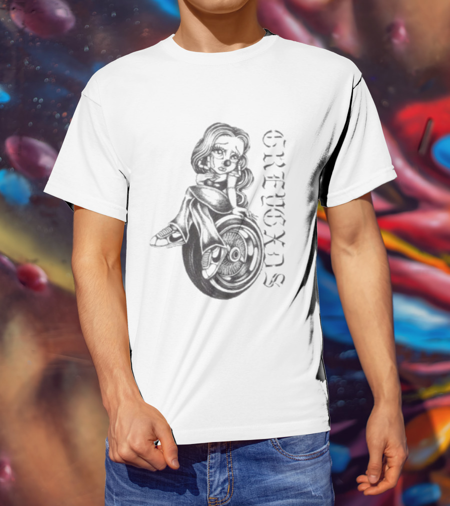 Greygxds Women's Lady Luck Raglan Vintage Style Art With Wheel T-Shirt