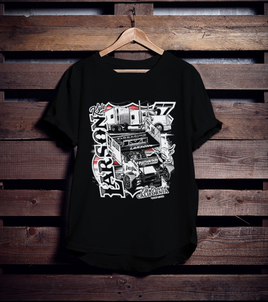 Kyle Larson 57 Hauler Elk Grove California Racing Team T-Shirt