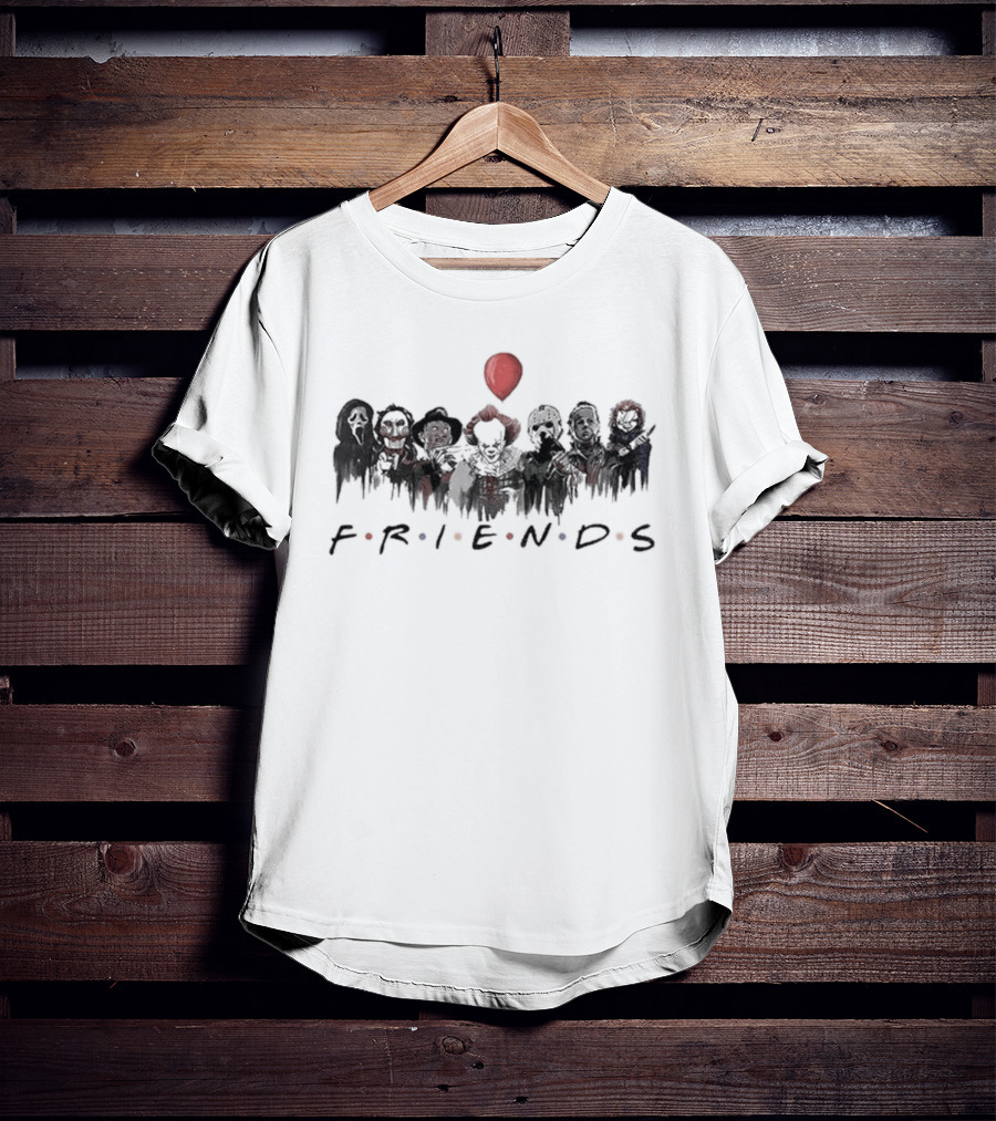 Halloween 2026 Horror Characters Friends Red Balloon Collection T-Shirt