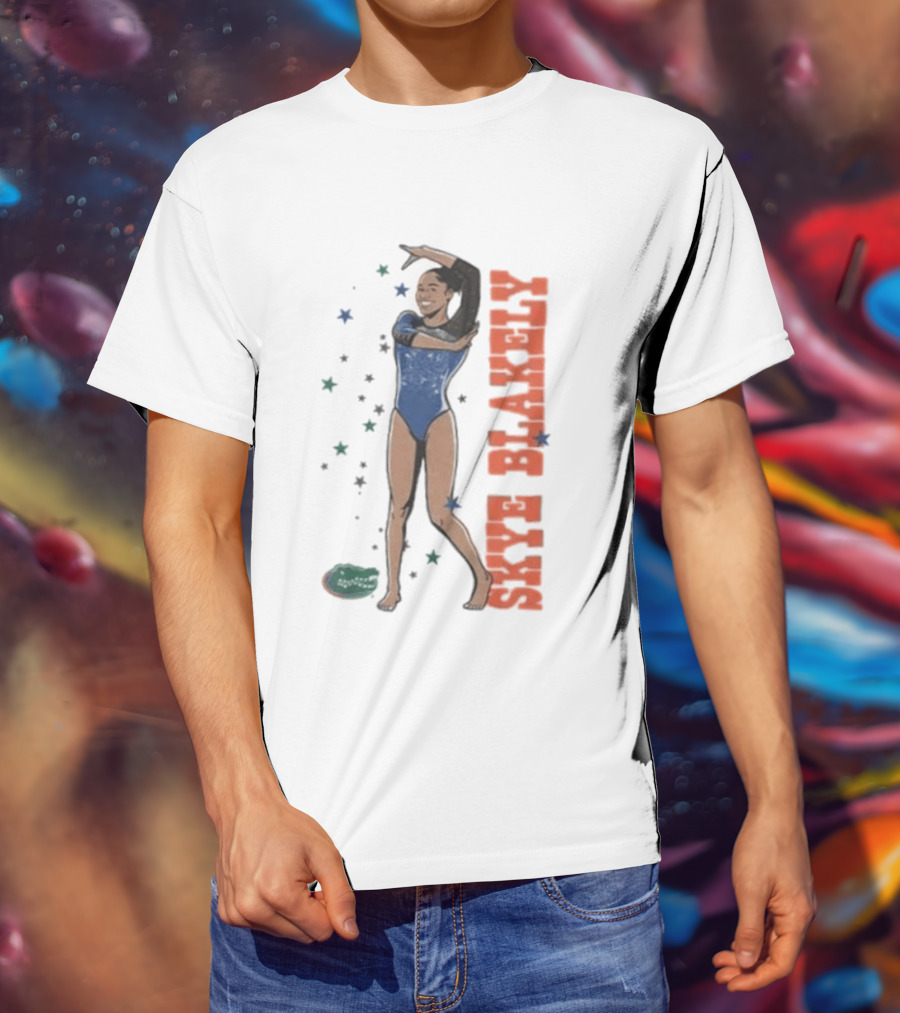 Skye Blakely Florida Gymnastics Blue Leotard Star T-Shirt